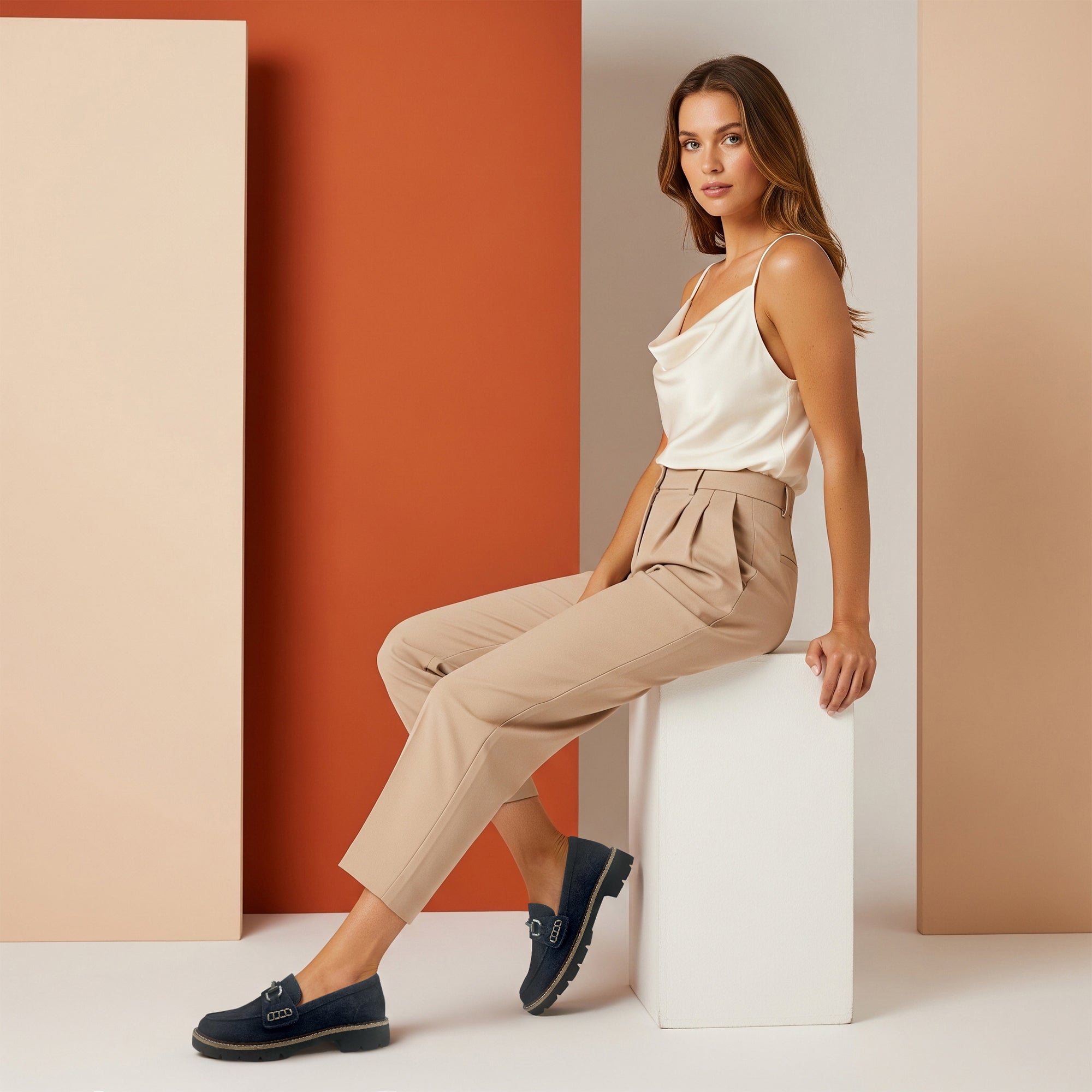 Collette Loafer #color_navy suede