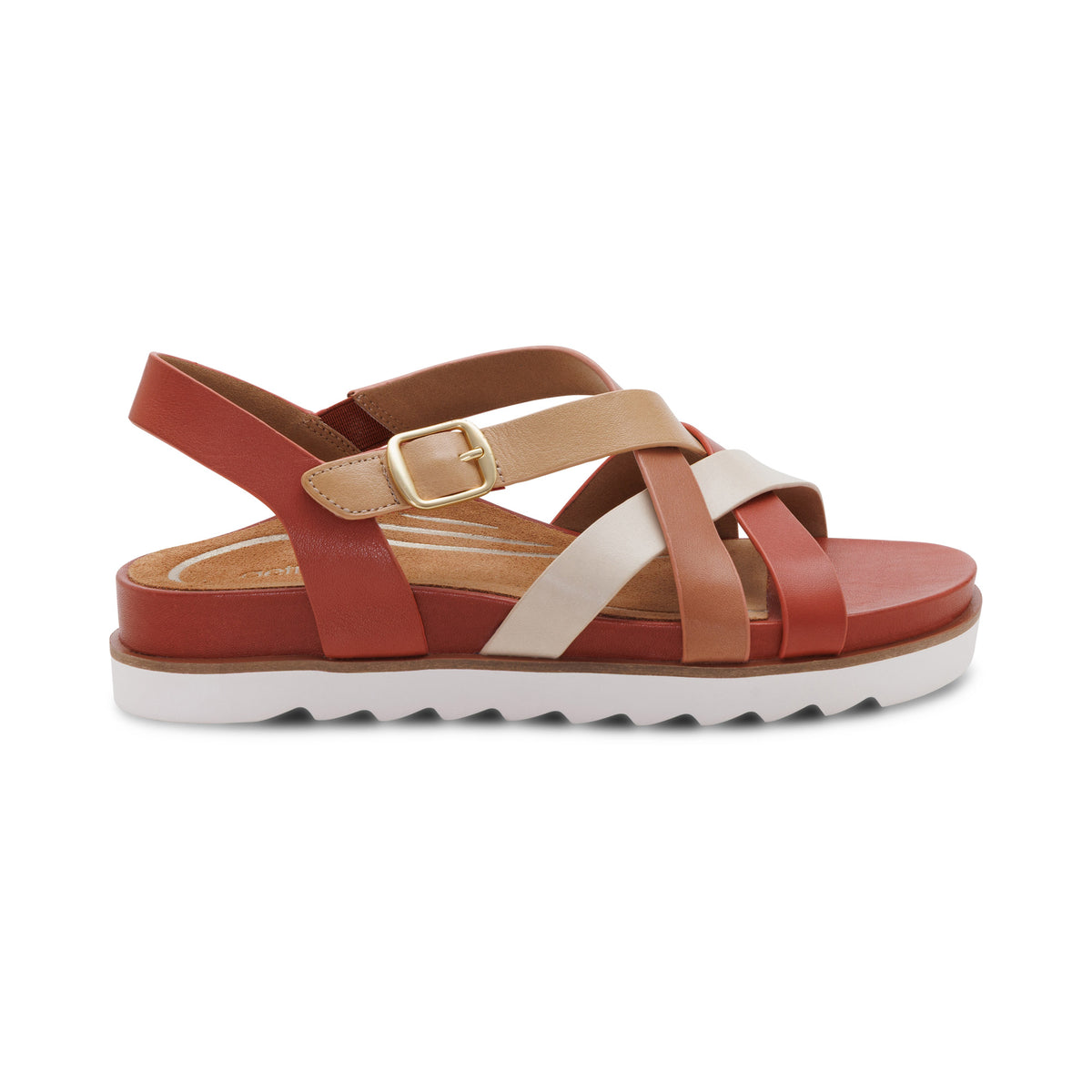 Carmen Cross Band Adjustable Sandal Right Angle #color_terracotta multi