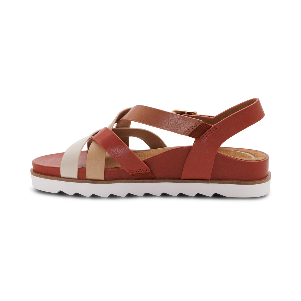 Carmen Cross Band Adjustable Sandal Left Angle #color_terracotta multi