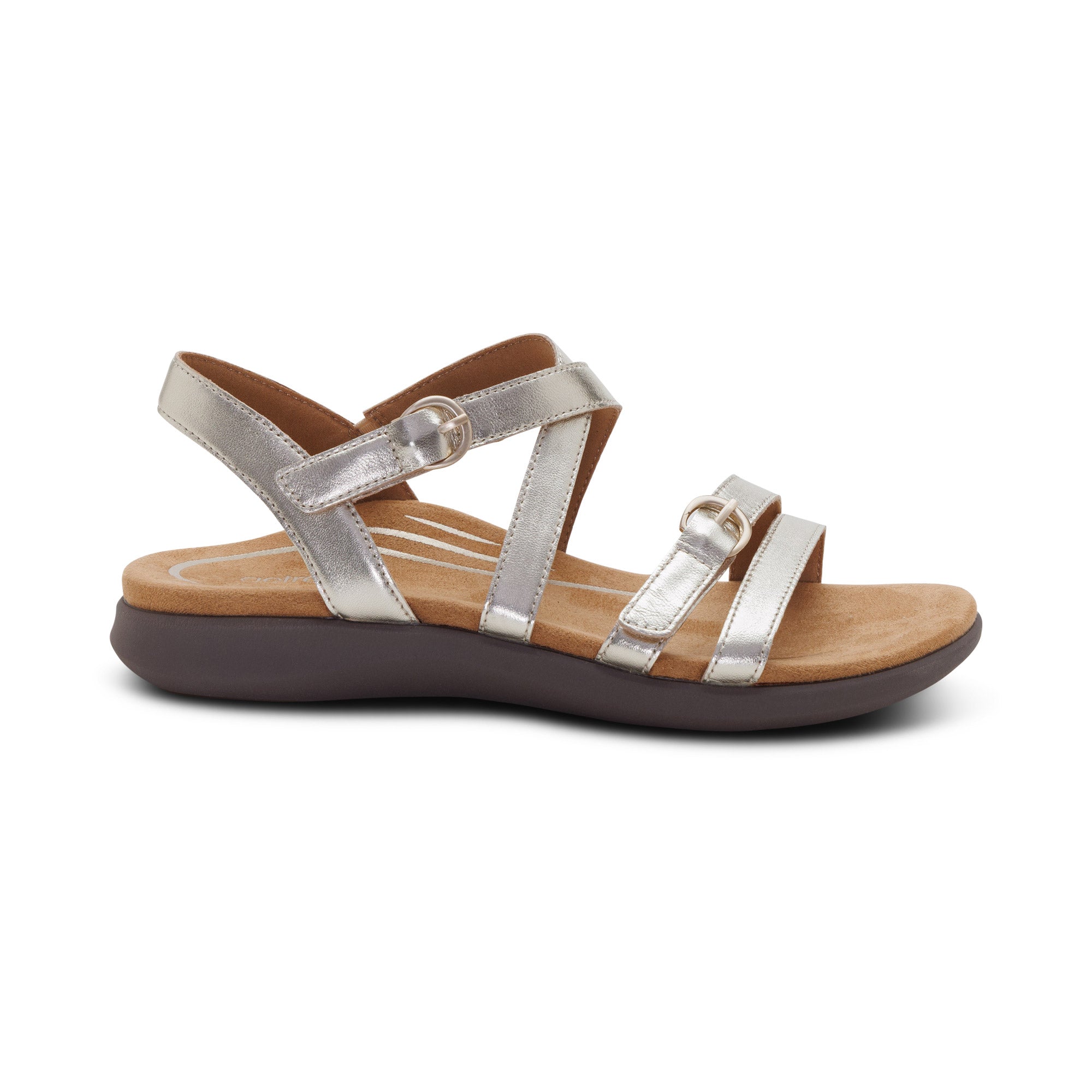 Hadley Adjustable Quarter Strap Sandal Right Angle #color_champagne