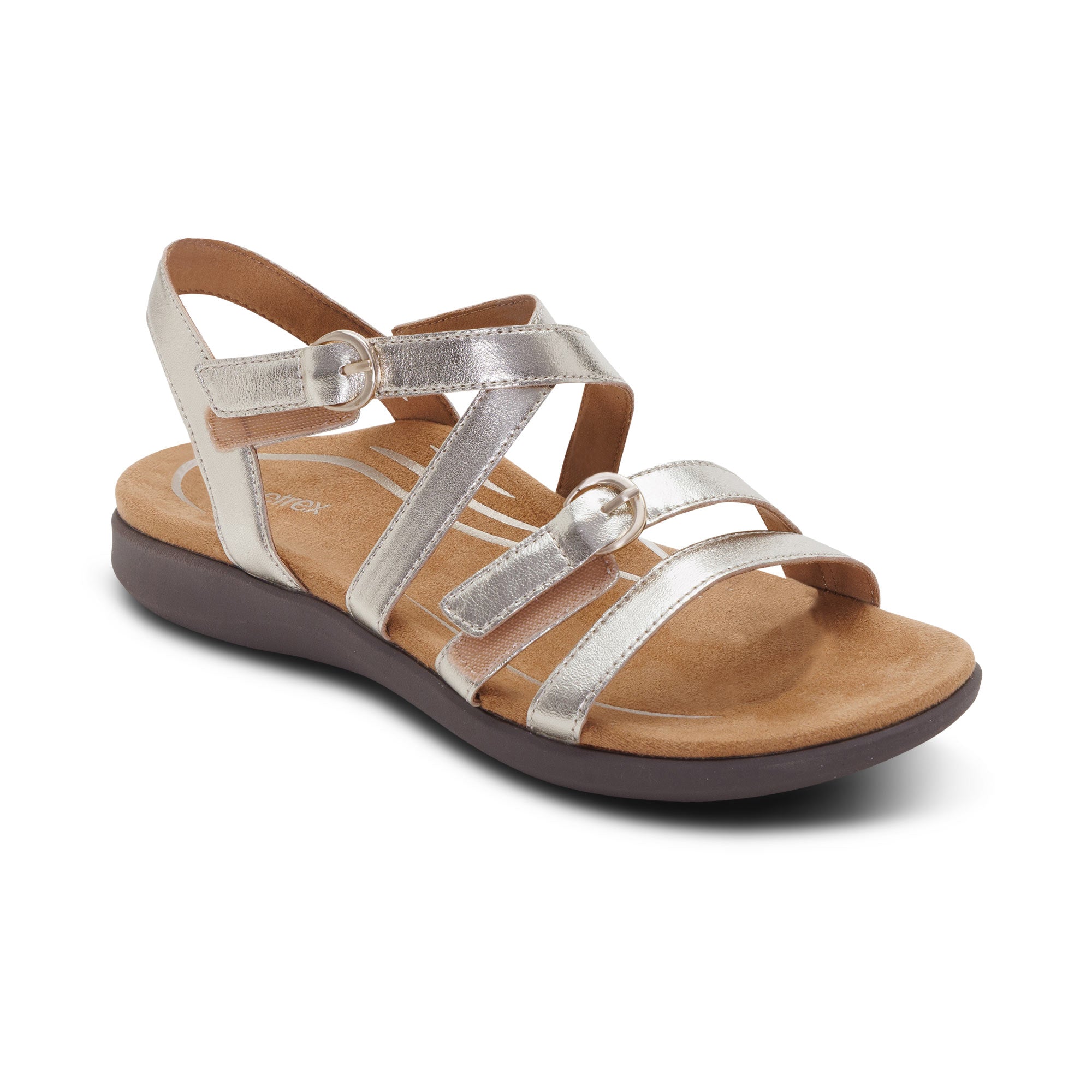Hadley Adjustable Quarter Strap Sandal Extra Angle #color_champagne