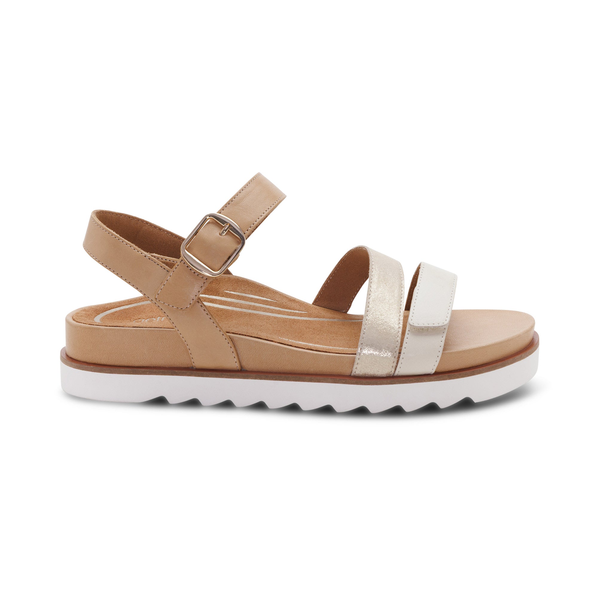 Cass Arch Support Sandal Right Angle #color_champagne multi