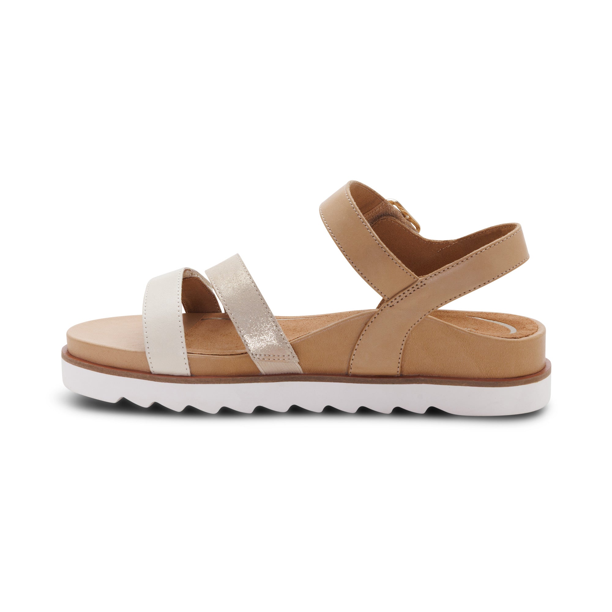 Cass Arch Support Sandal Left Angle #color_champagne multi