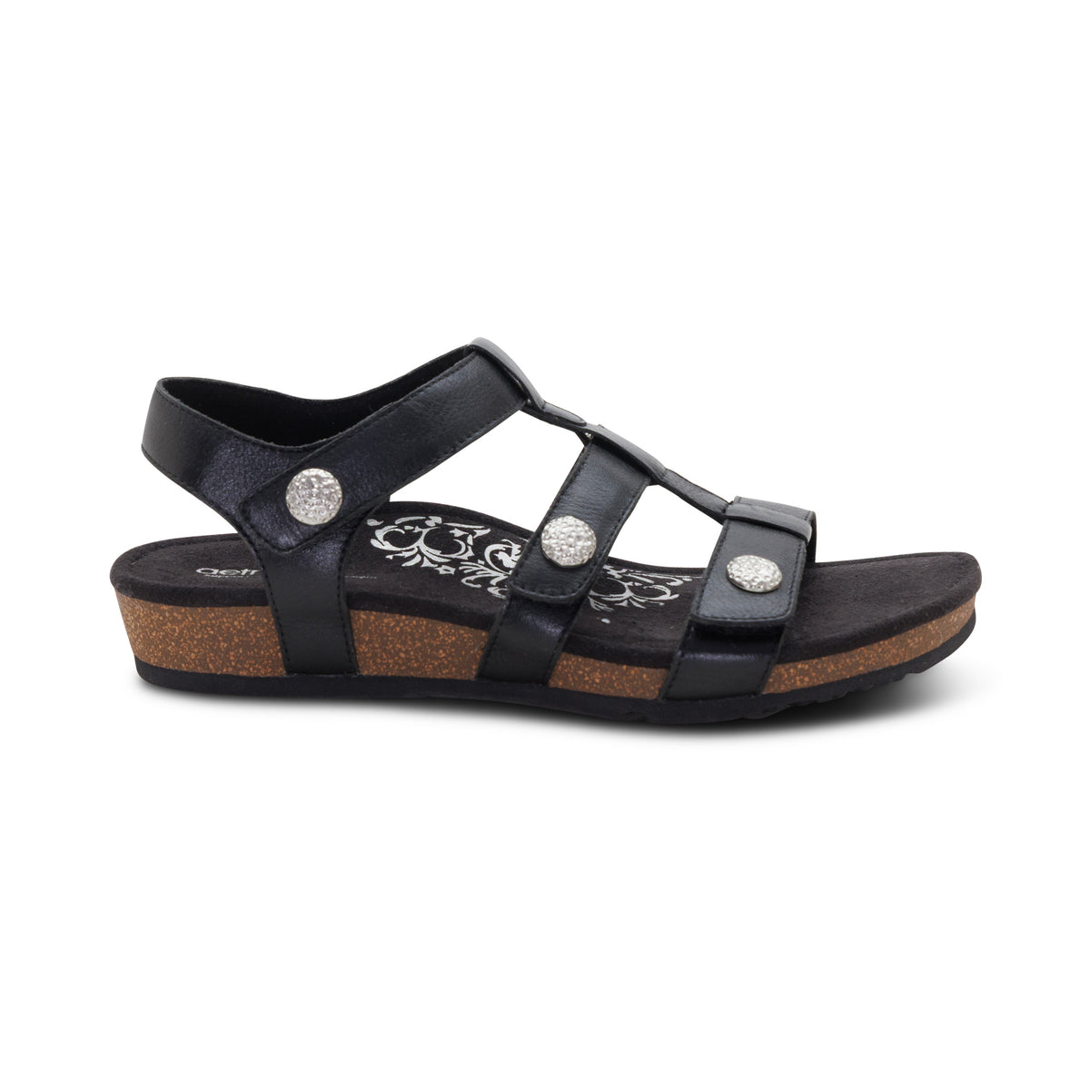 Veronica Arch Support Sandal Right Angle #color_black