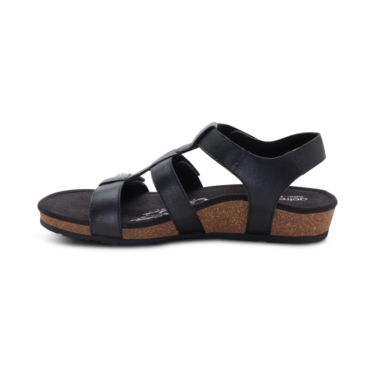 Veronica Arch Support Sandal Left Angle #color_black