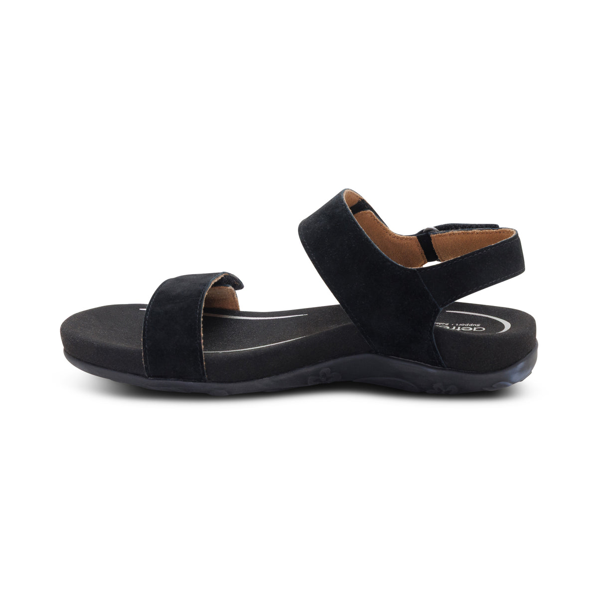 Leslie Arch Support Sandal Left Angle #color_black