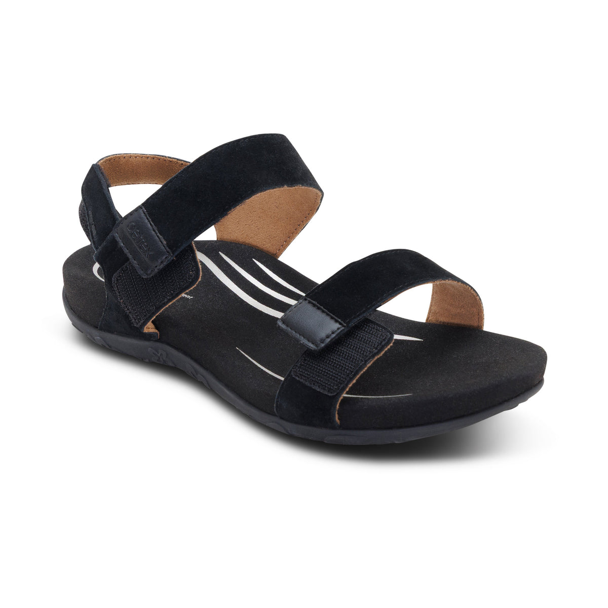 Leslie Arch Support Sandal Extra Angle #color_black