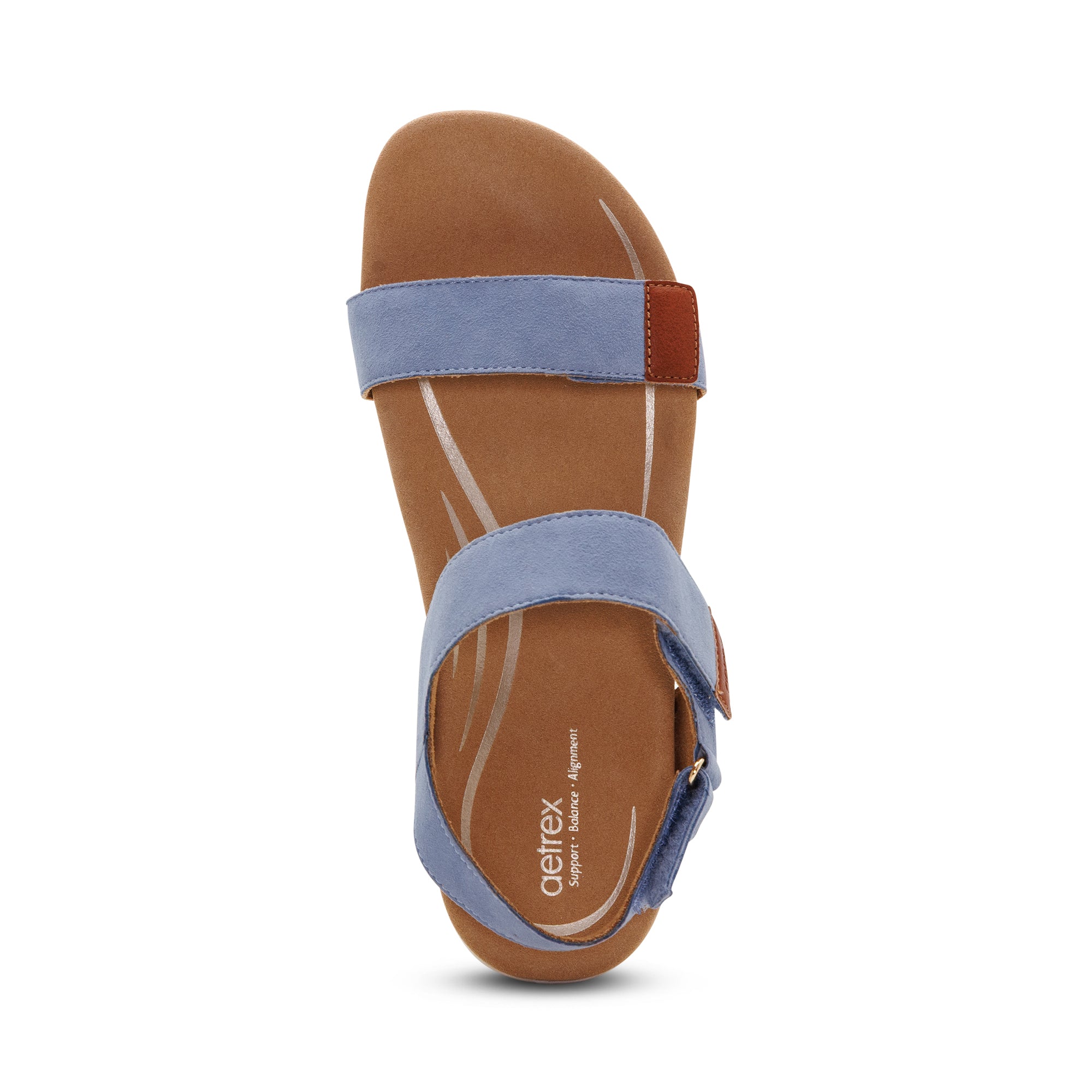 Leslie Arch Support Sandal Top Angle #color_sky blue
