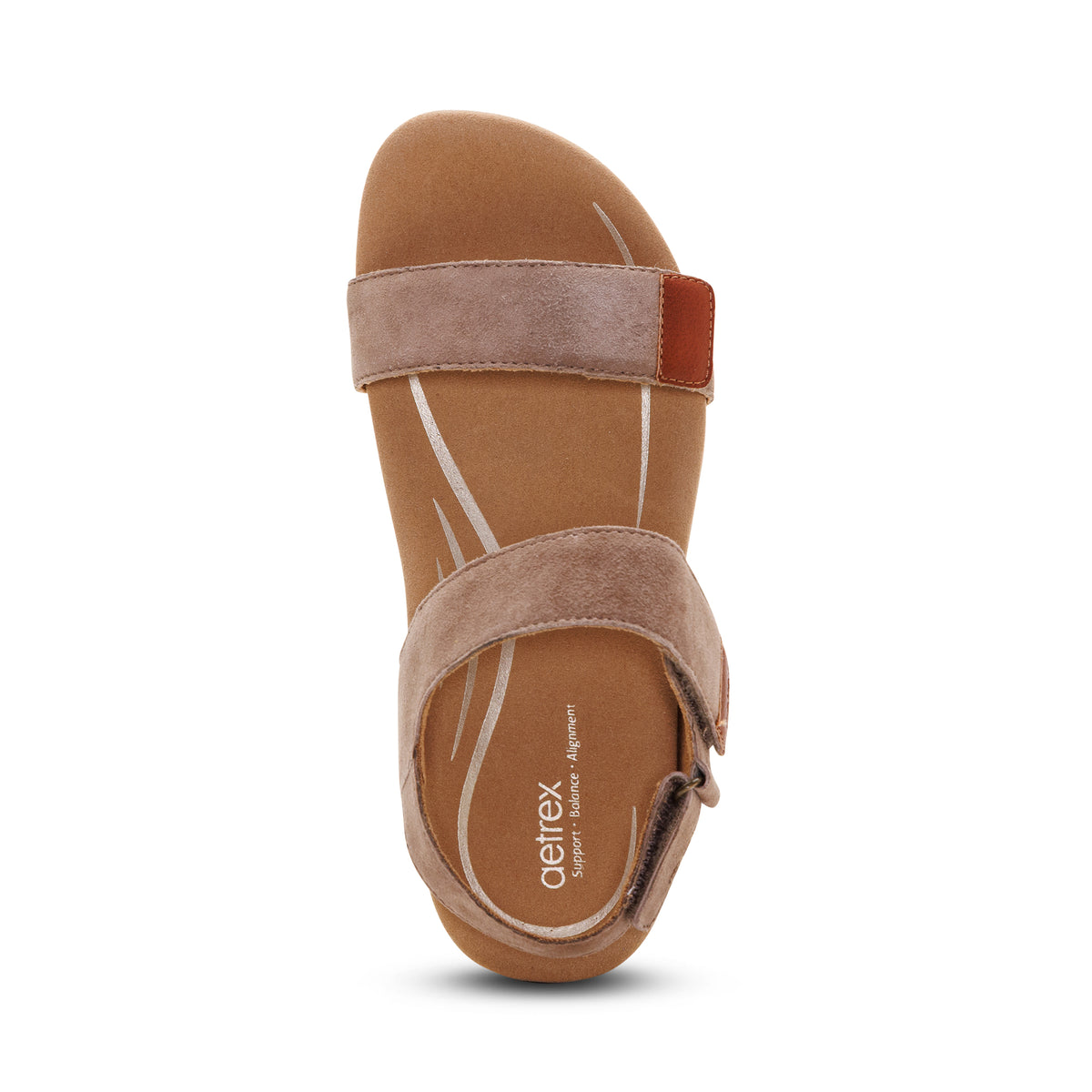 Leslie Arch Support Sandal Top Angle #color_taupe