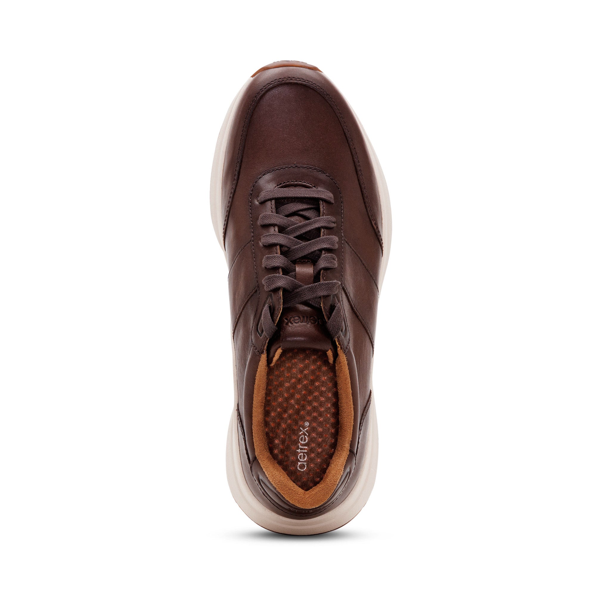 Graham Arch Support Sneaker top Angle #color_dark brown
