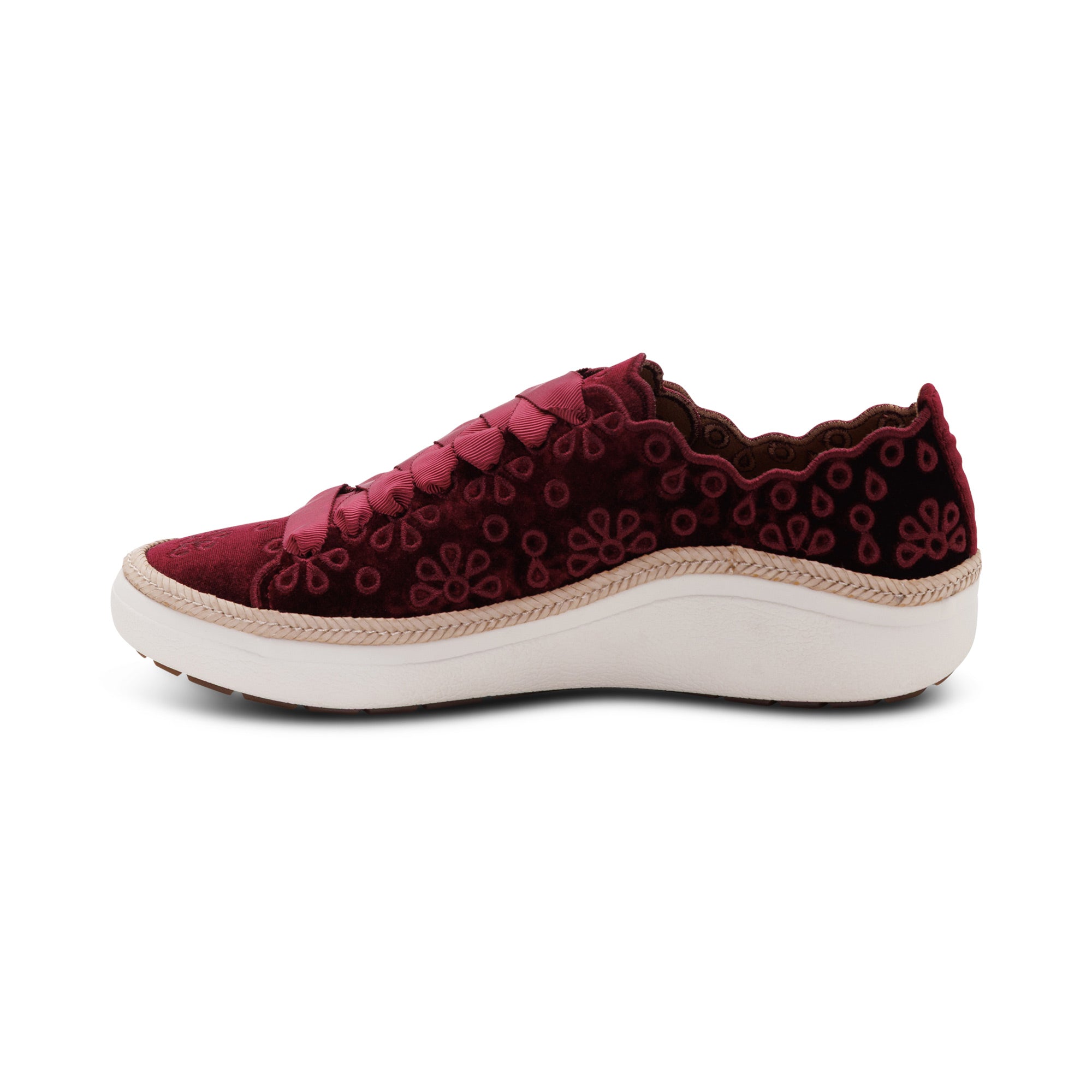 Charlotte Lace-Up Sneaker left Angle #color_burgundy velvet