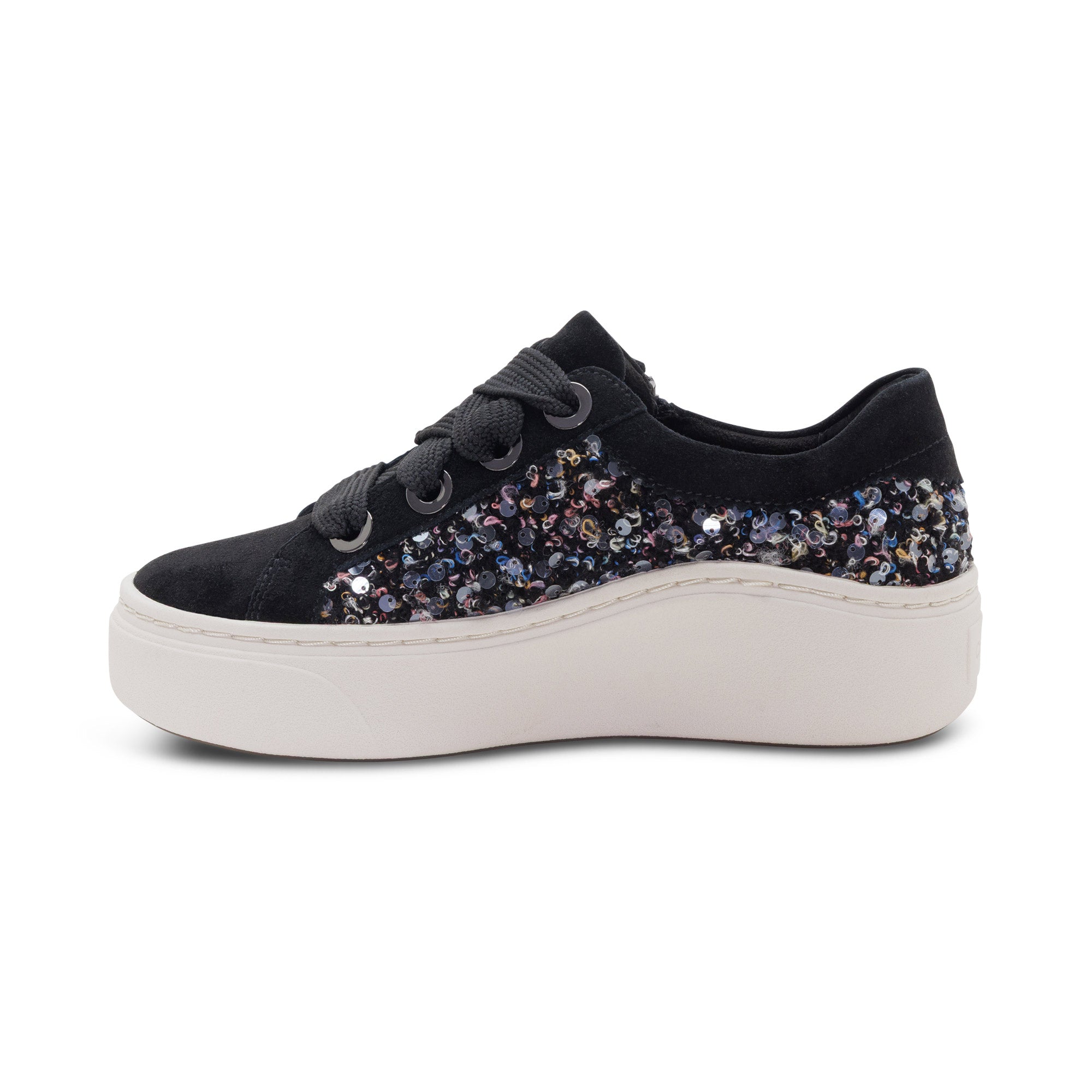 Aubrey Arch Support Platform Sneaker left Angle #color_black knit