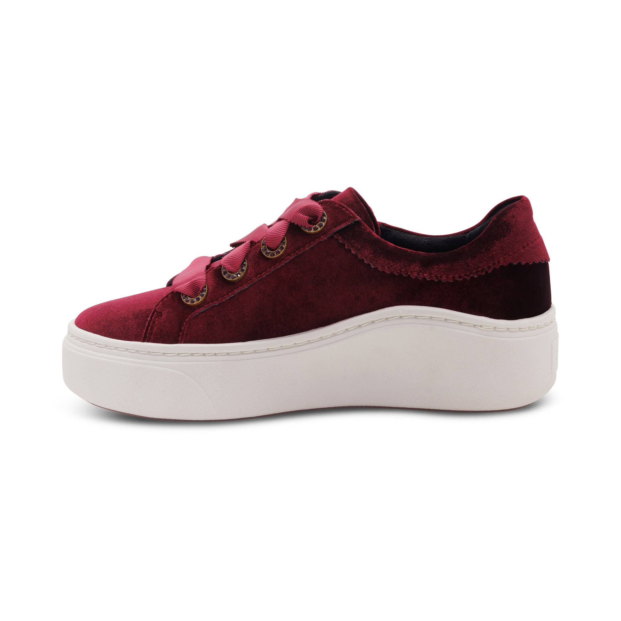 Aubrey Arch Support Platform Sneaker left Angle #color_burgundy velvet