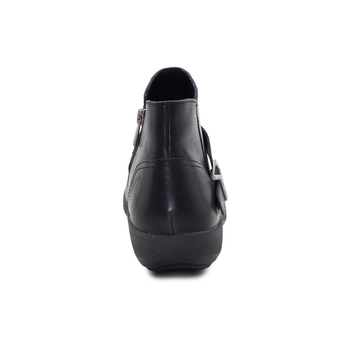 Leah Buckle Bootie rear Angle #color_black