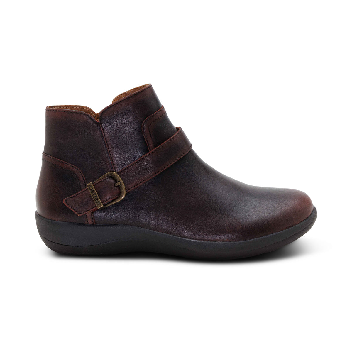 Leah Buckle Bootie right Angle #color_cordovan