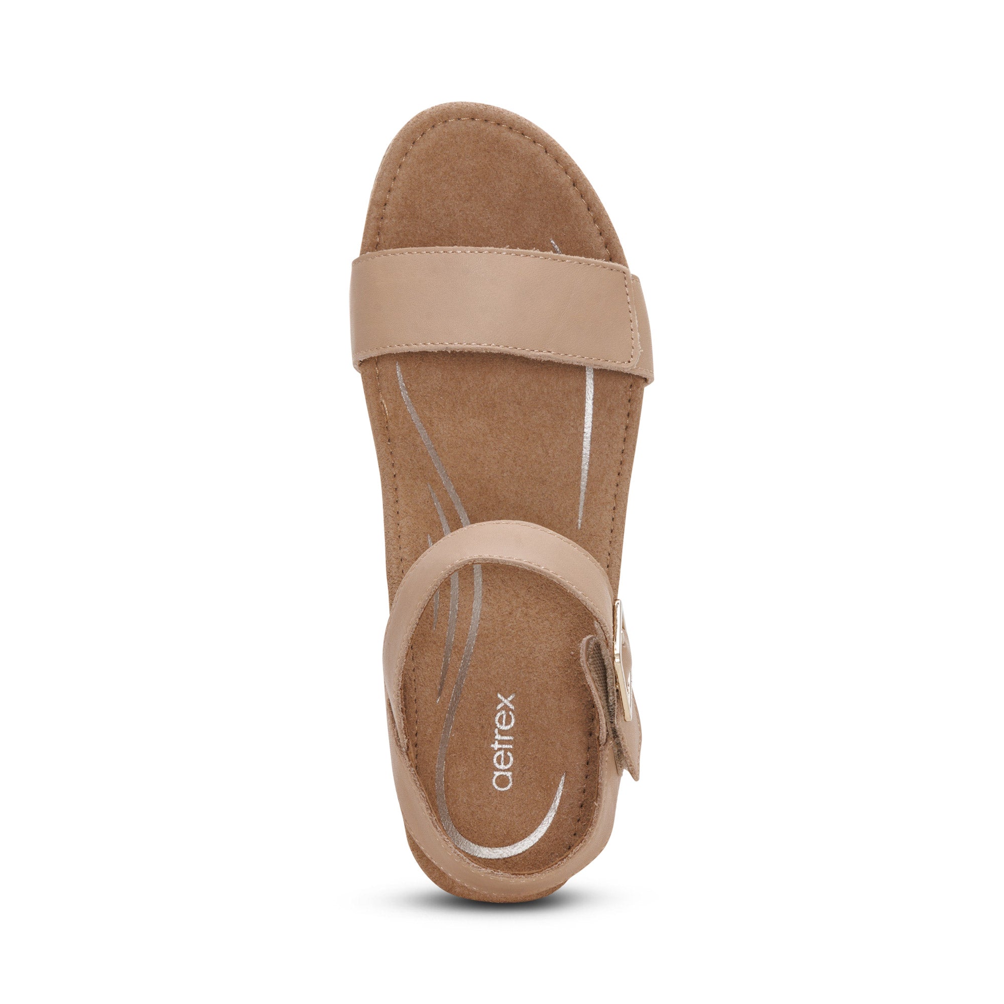 Sydney Quarter Strap Espadrille Wedge top Angle #color_bone