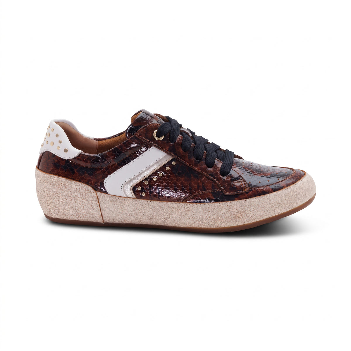 Tess Arch Support Sneaker right Angle #color_brown snake