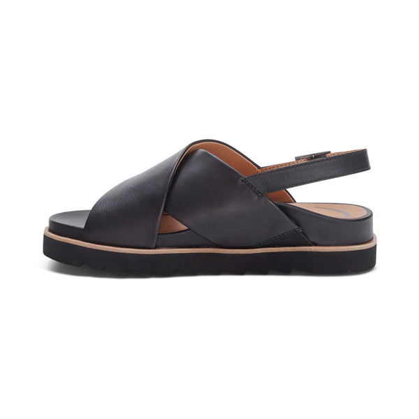Thea-Back-Strap-Cork-Flat-Sandal- #color_black