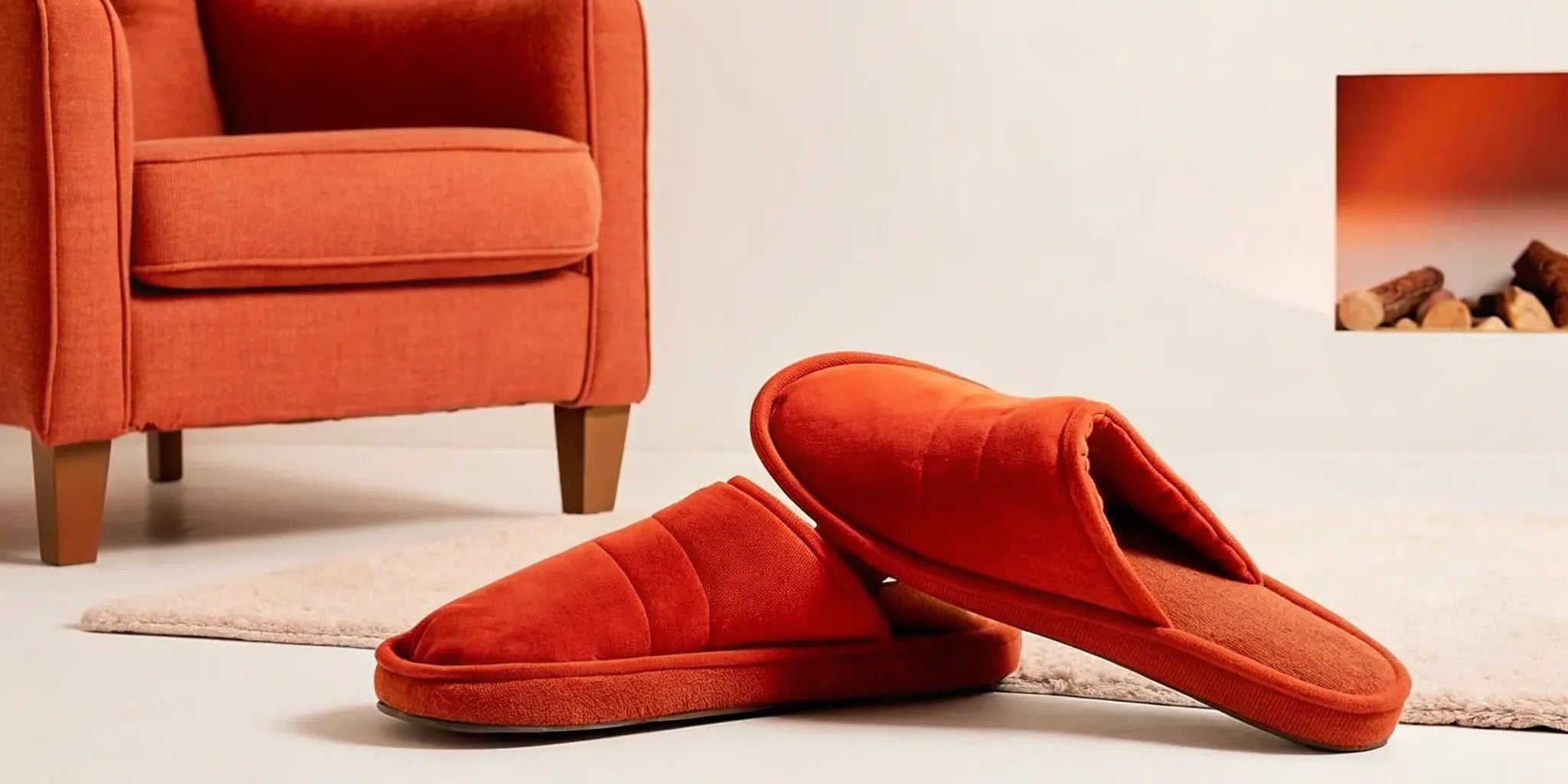 A pair of men's extra wide slippers with prominent arch support.