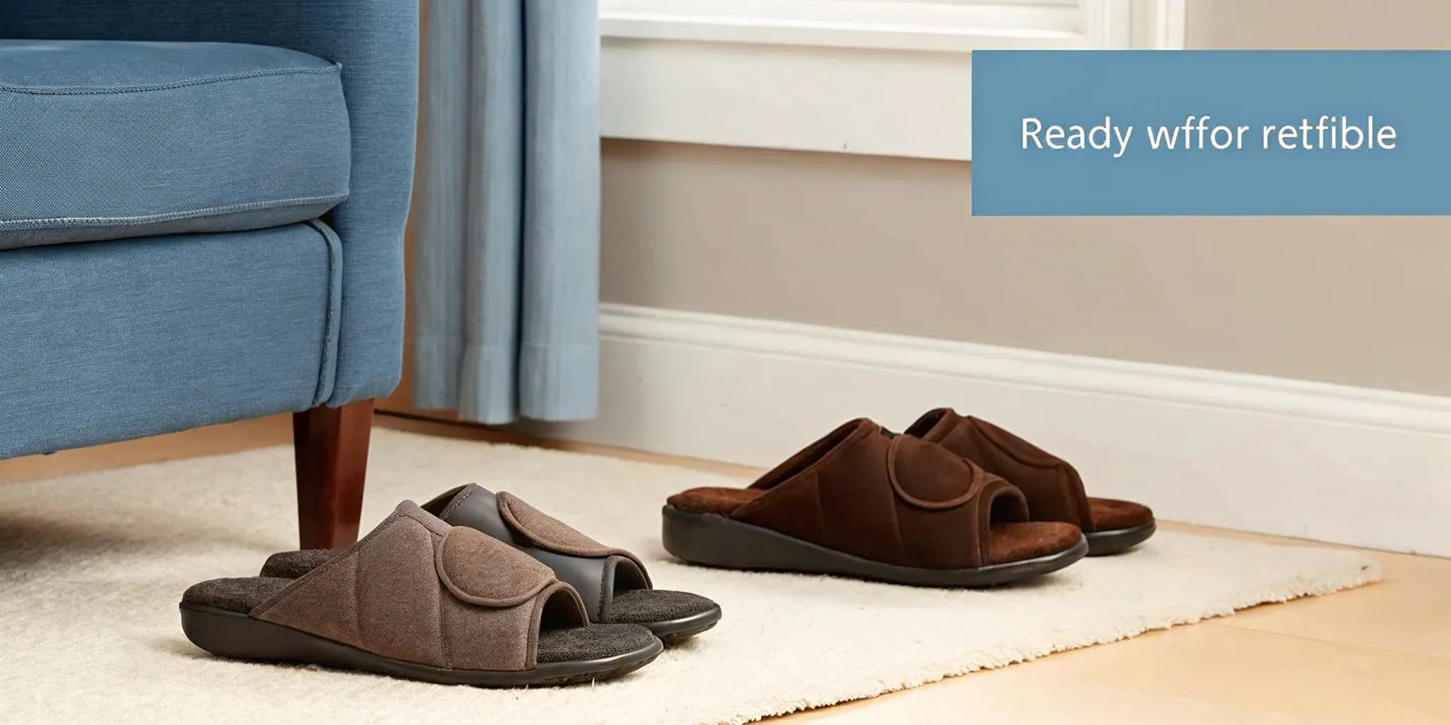 Best shoes for seniors with swollen feet, like these wide, adjustable and comfortable slippers.