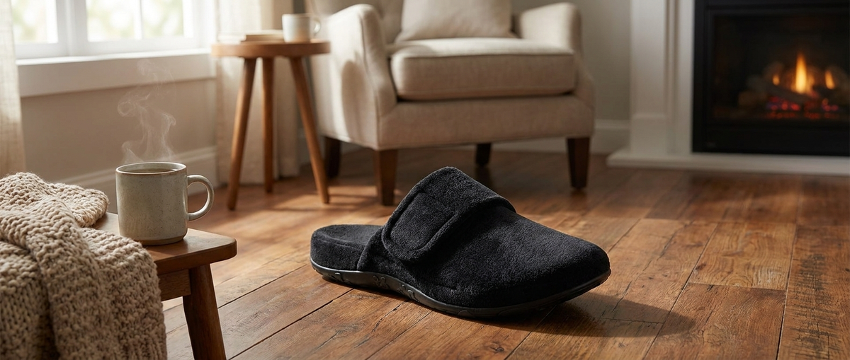 Aetrex Mandy supportive closed-toe house shoe with outsole