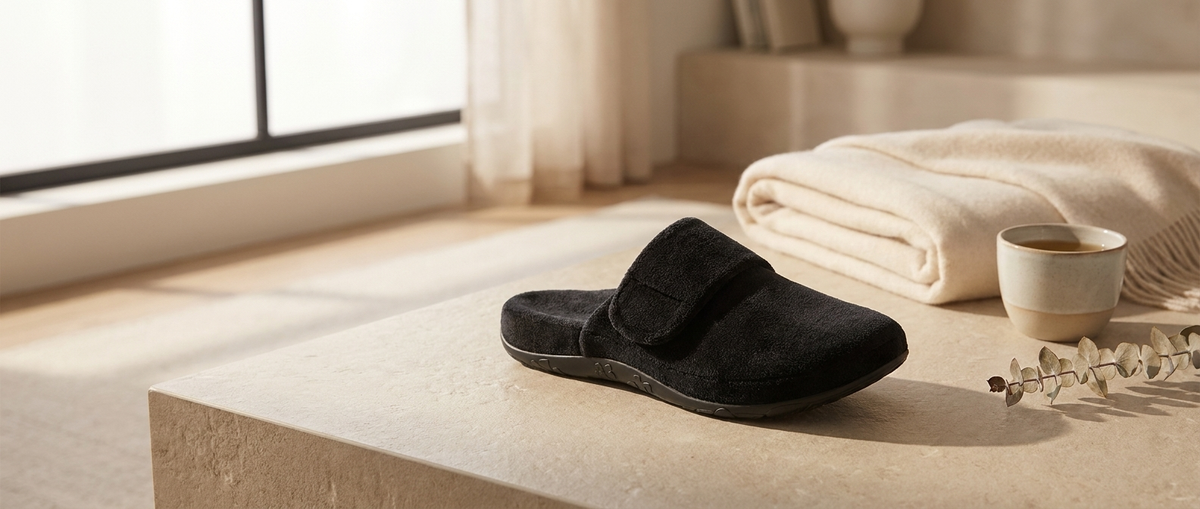 Aetrex Mandy closed-toe arch-support slipper — a recovery comfort gift for home