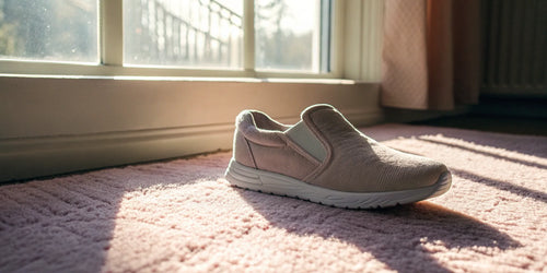 The best insoles for walking and standing all day shown inside a comfortable shoe.