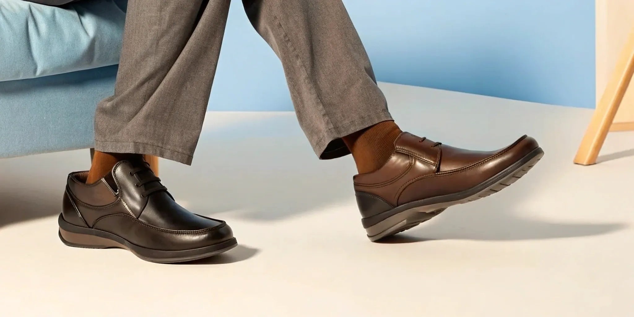 Men's dress shoes with arch support for flat feet.