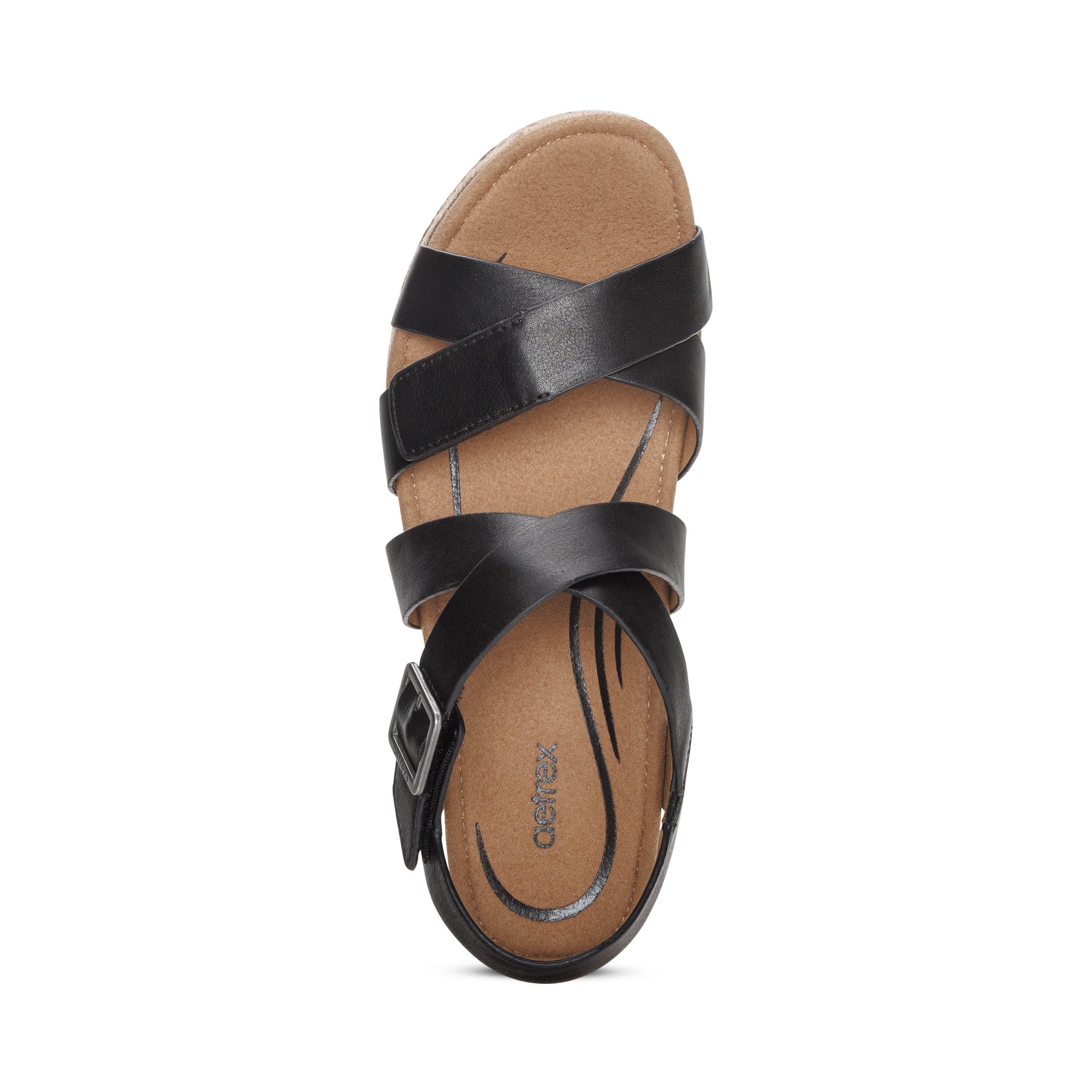 Anna Arch Support Wedge Top Angle #color_black