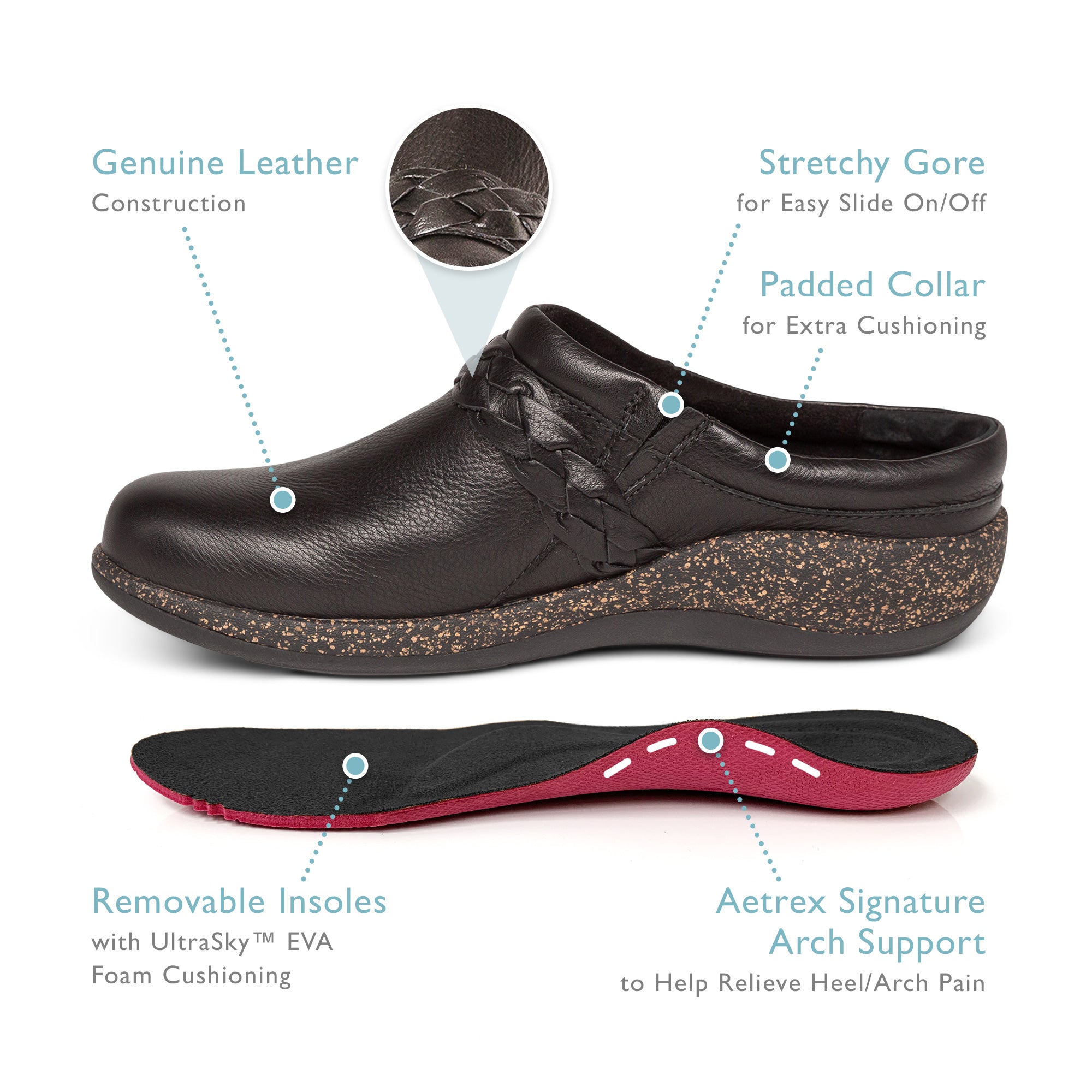 Libby Comfort Clog Features #color_burgundy