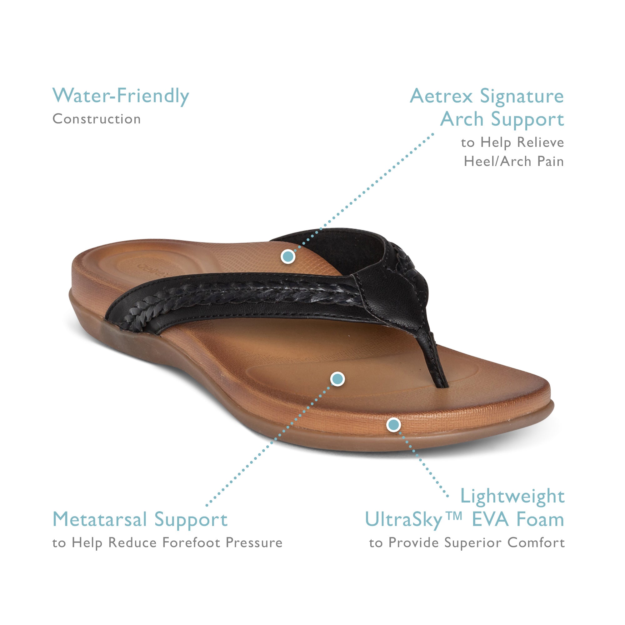 Emmy Braided Thong Sandal #color_black