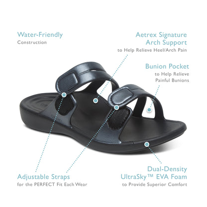 Janey Sport Water Friendly Slide #color_coral