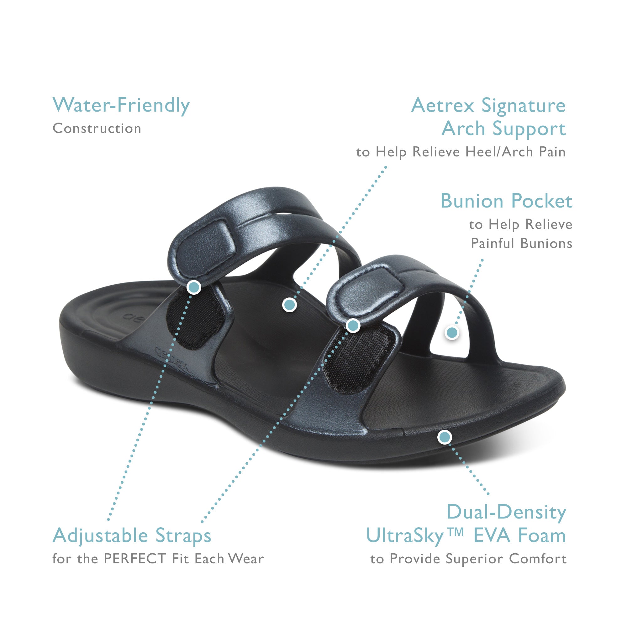 Janey Sport Water Friendly Slide #color_black