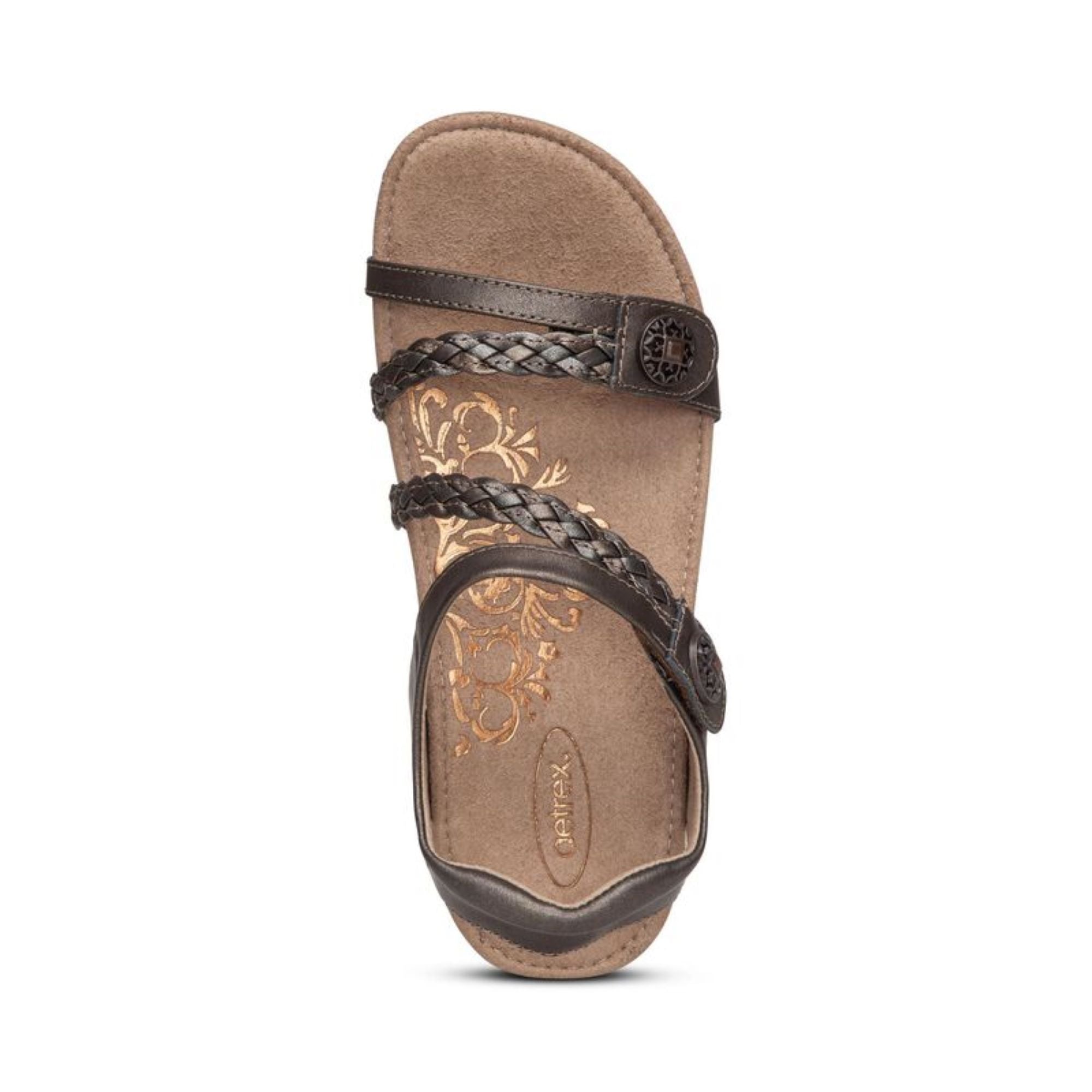 Jillian Braided Quarter Strap Sandal Top Angle #color_bronze