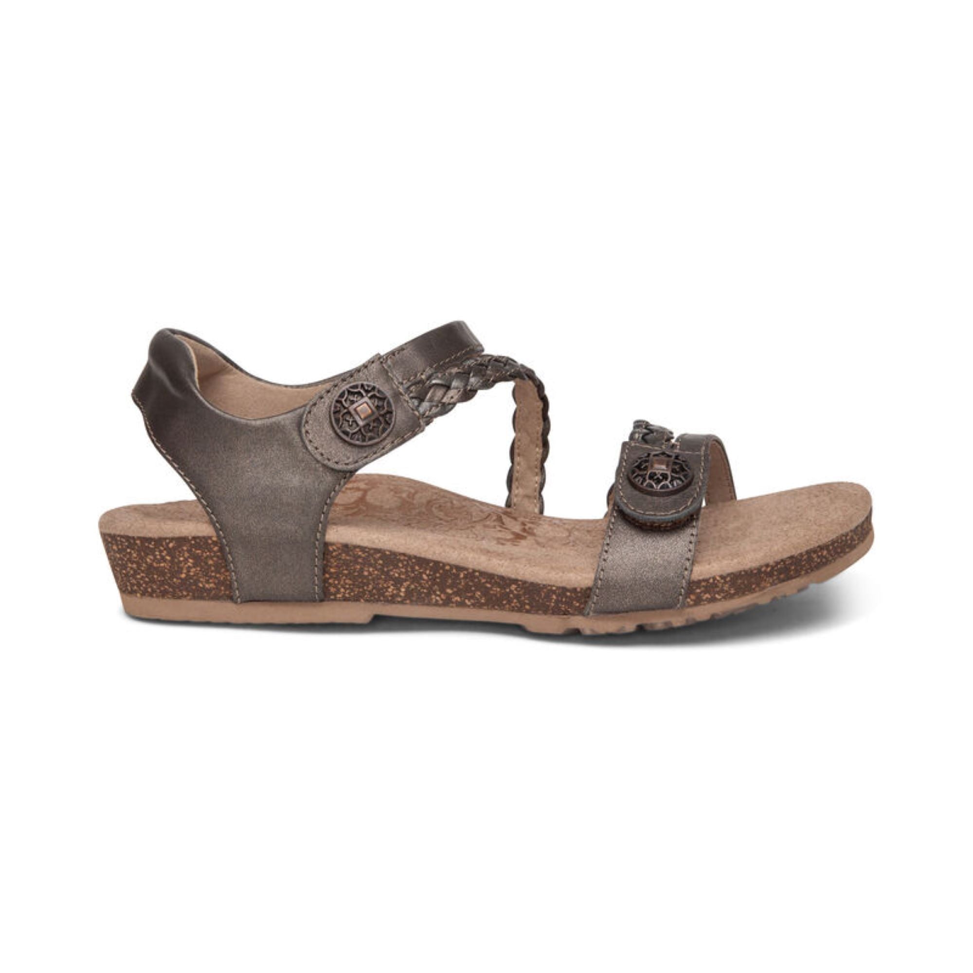 Jillian Braided Quarter Strap Sandal Right Angle #color_bronze