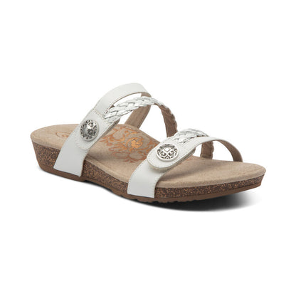 Janey Braided Slide #color_white