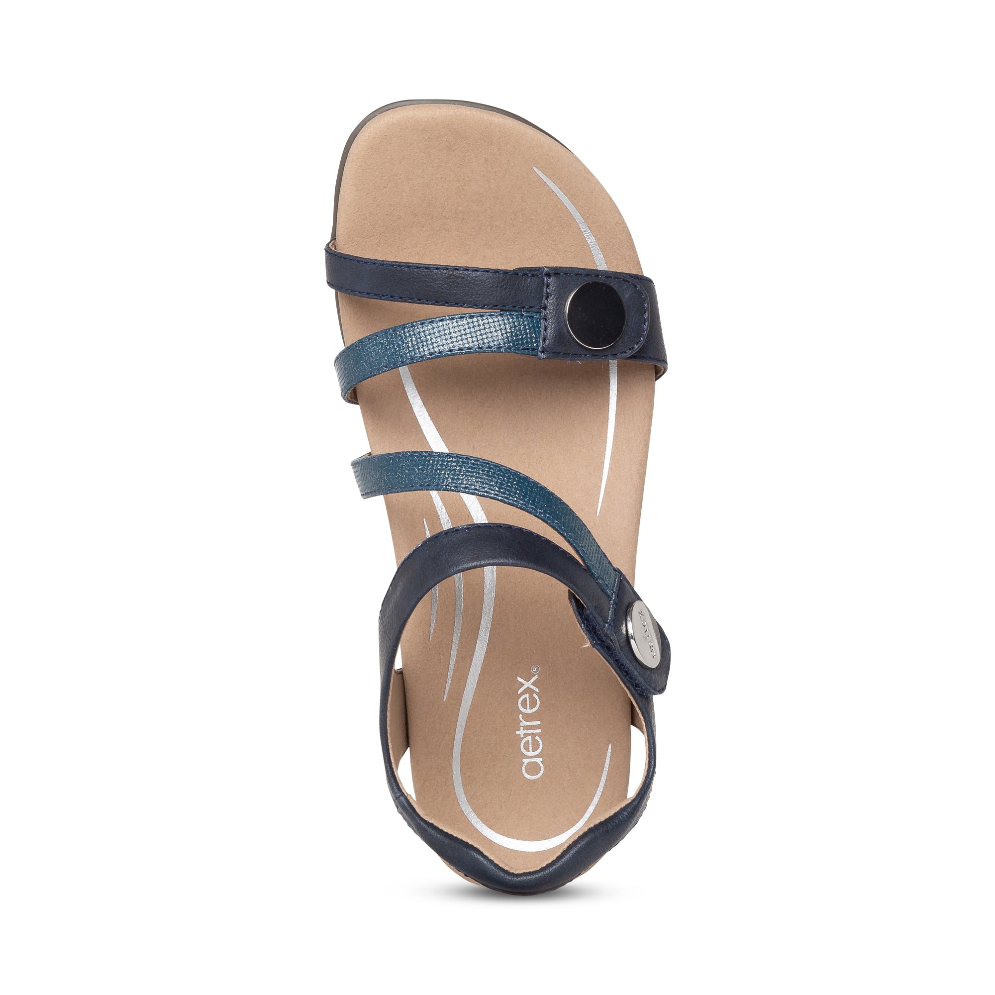 Jess Adjustable Quarter Strap Sandal #color_navy