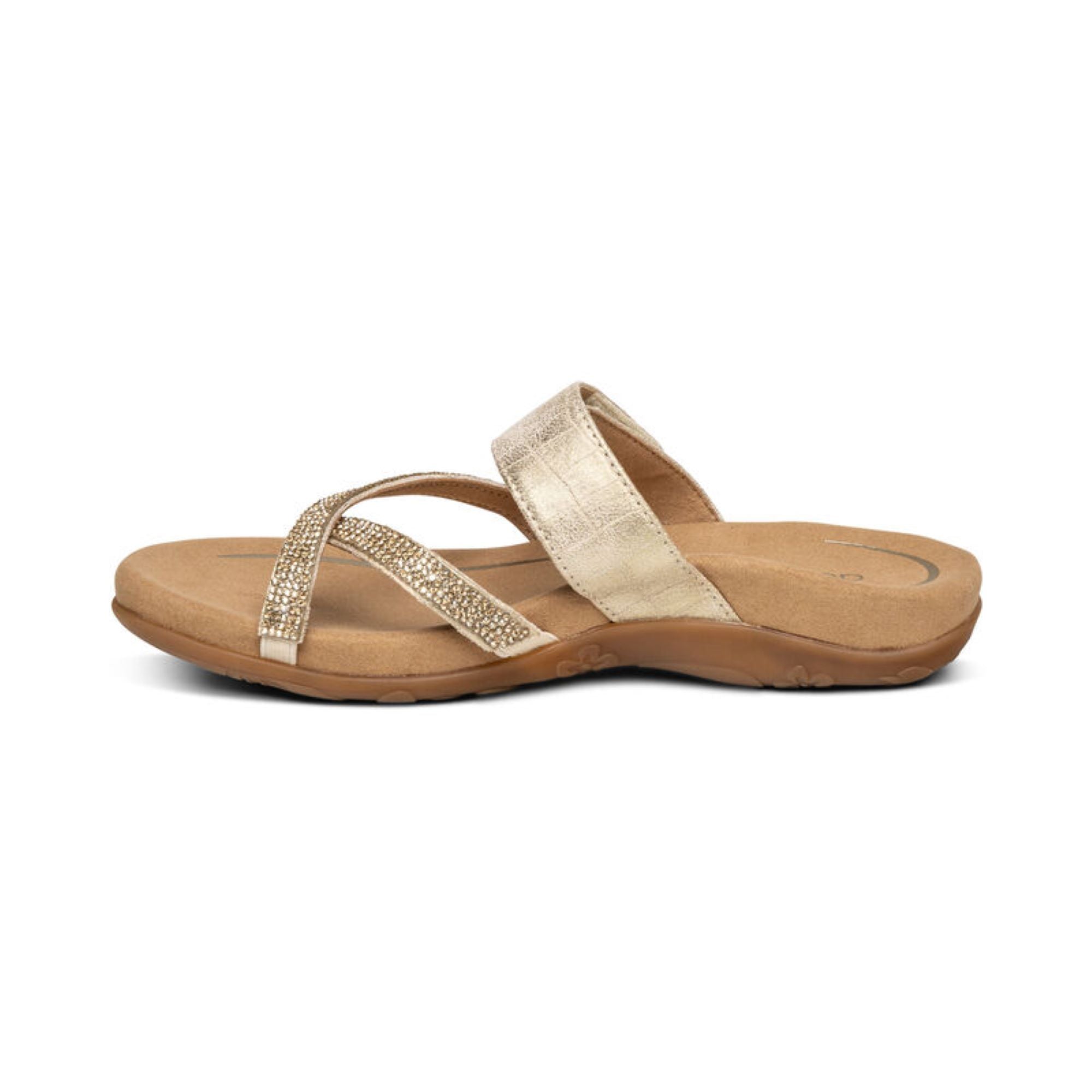 Izzy Adjustable Slide Sandal SE232-left.jpg Angle #color_gold