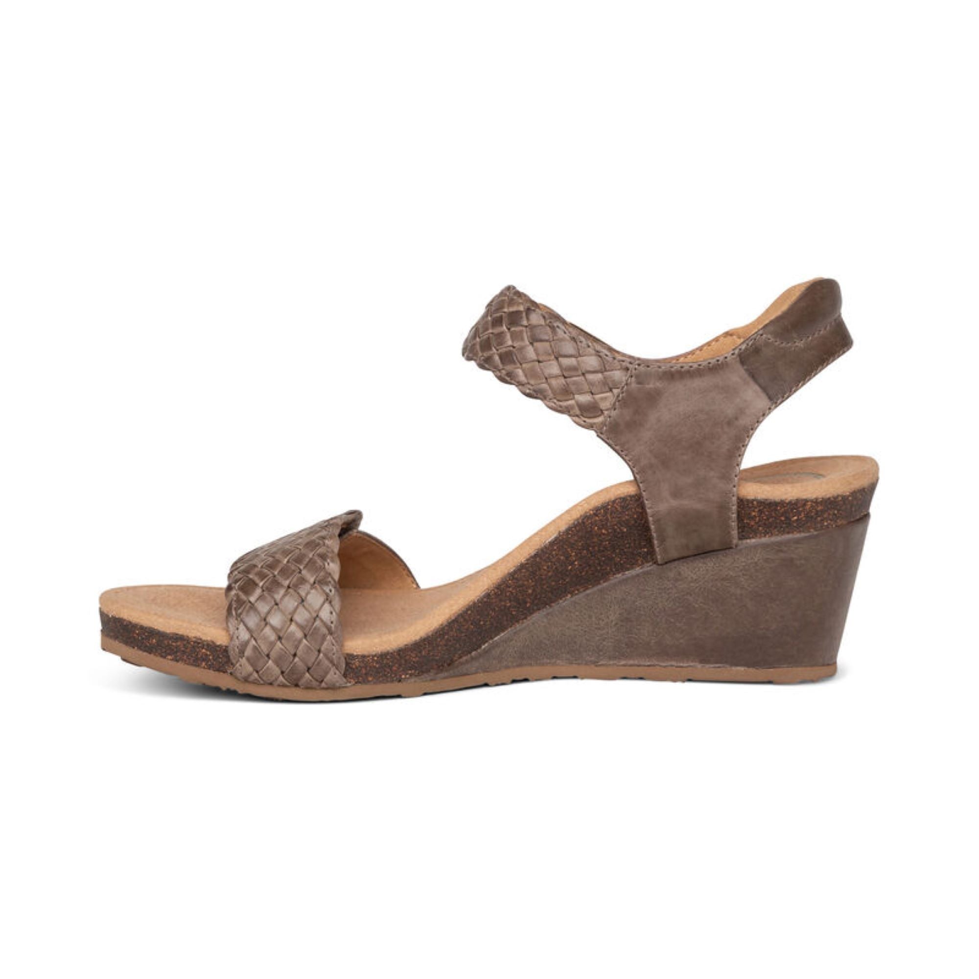 Grace Adjustable Woven Wedge #color_taupe