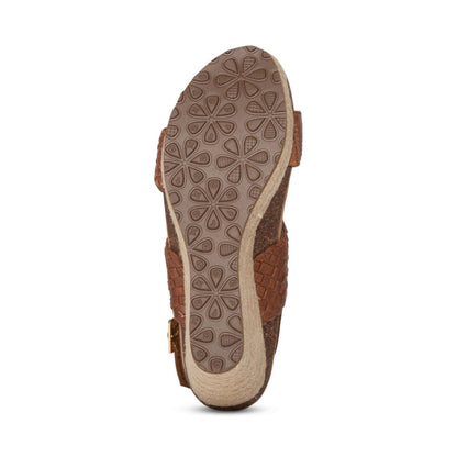 Summer Woven Quarter Strap Wedge #color_cognac