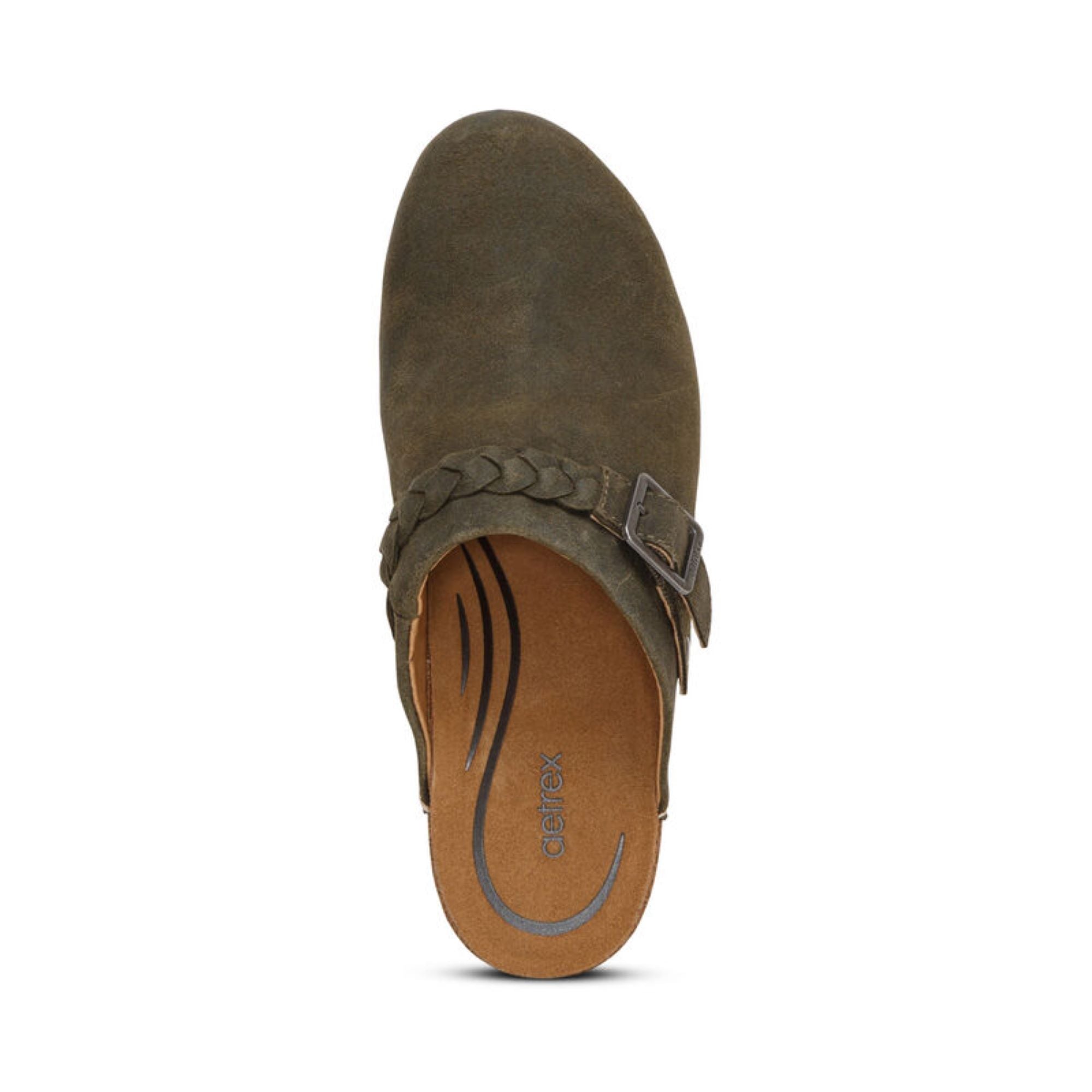 Corey Clog Top Angle #color_olive