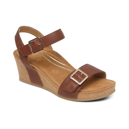Lexa Quarter Strap Wedge #color_walnut