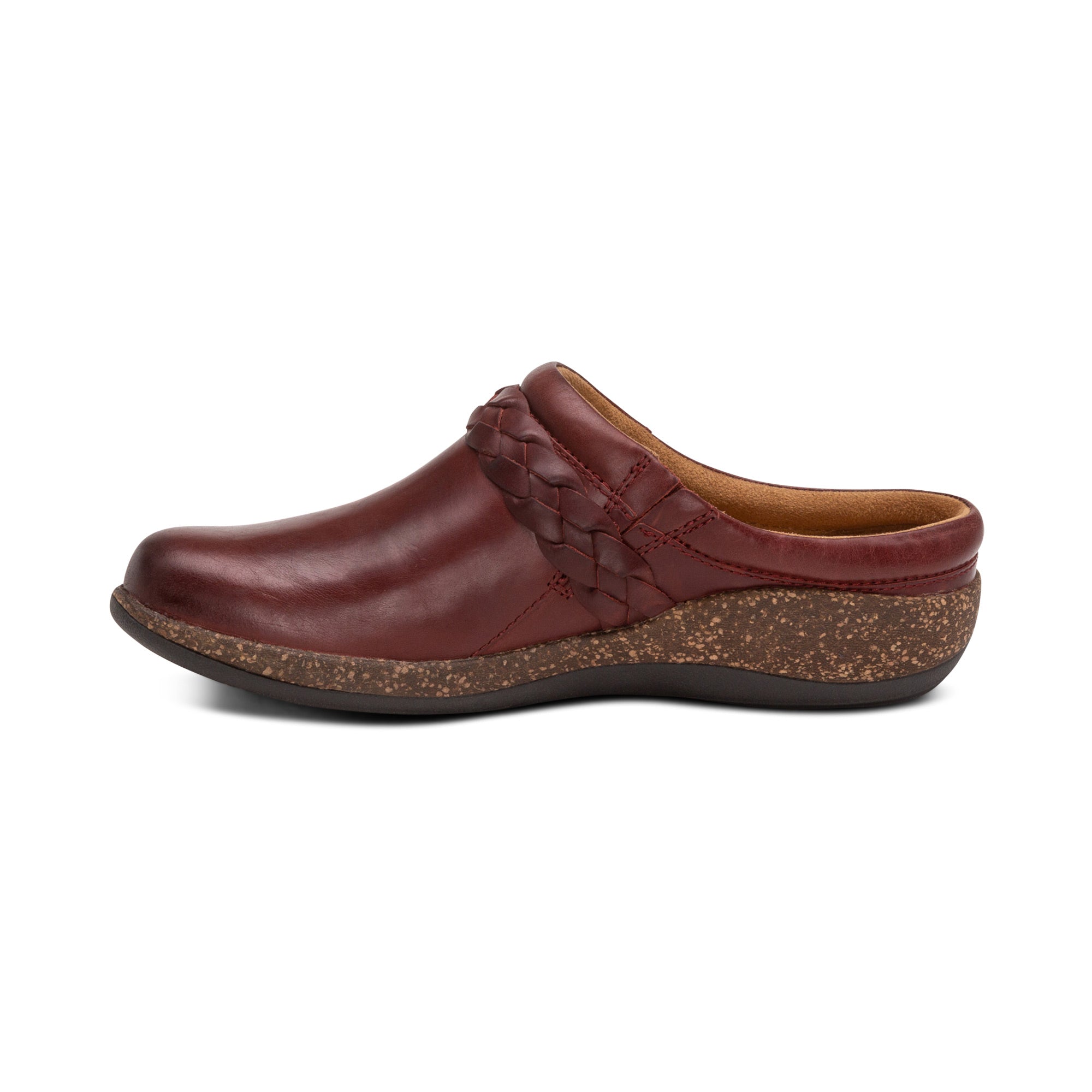 Libby Comfort Clog Left Angle #color_burgundy