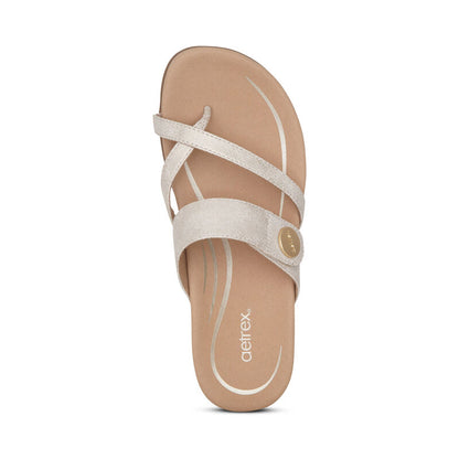 Izzy Adjustable Slide Sandal #color_light-gold