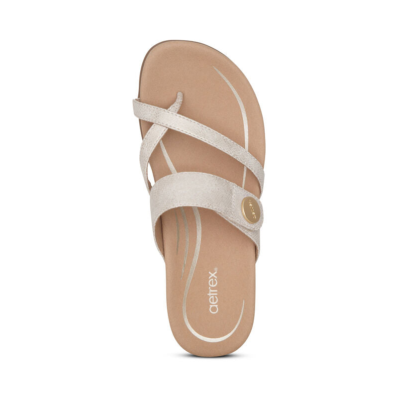 Izzy Adjustable Slide Sandal #color_light-gold