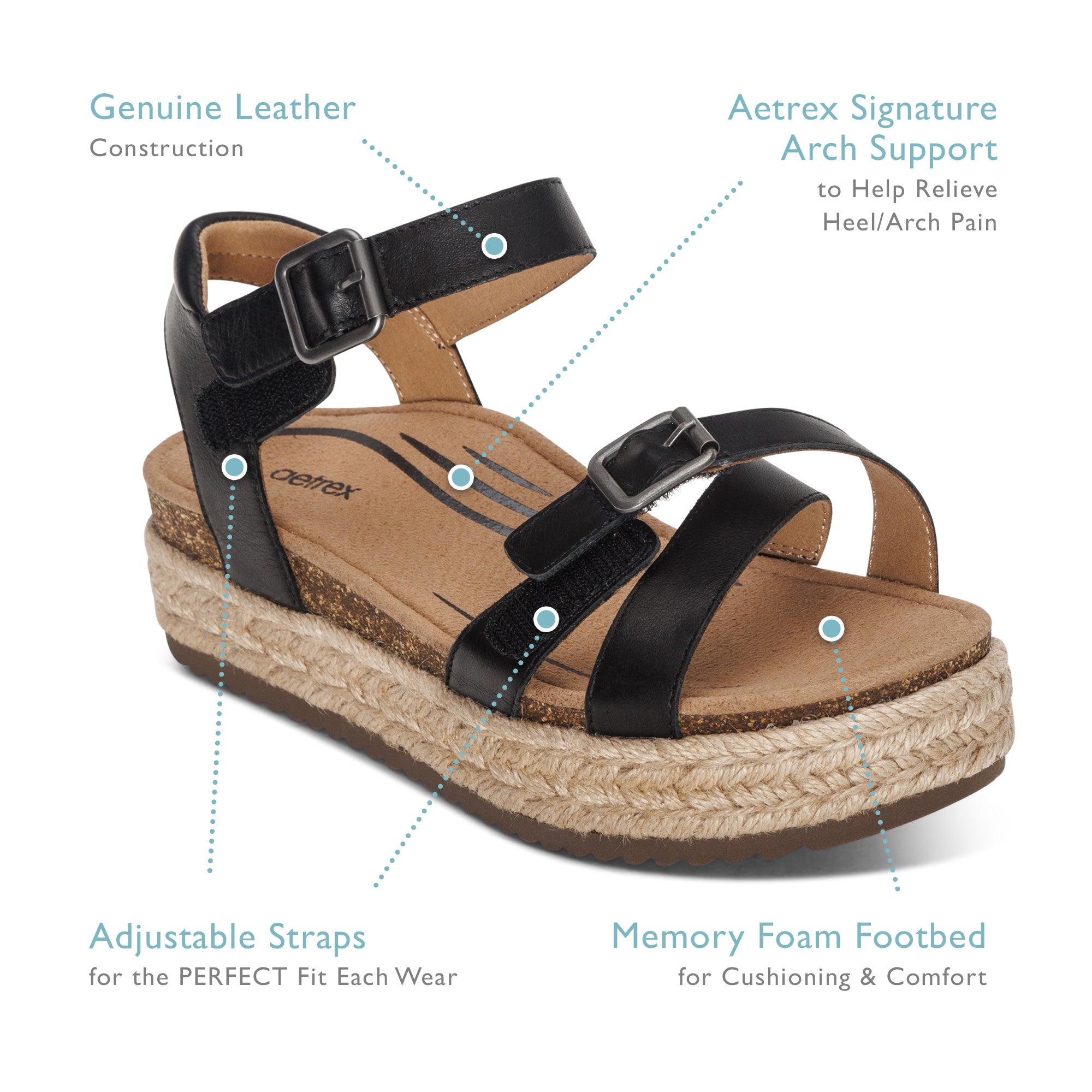 Paula Arch Support Platform Sandal #color_walnut