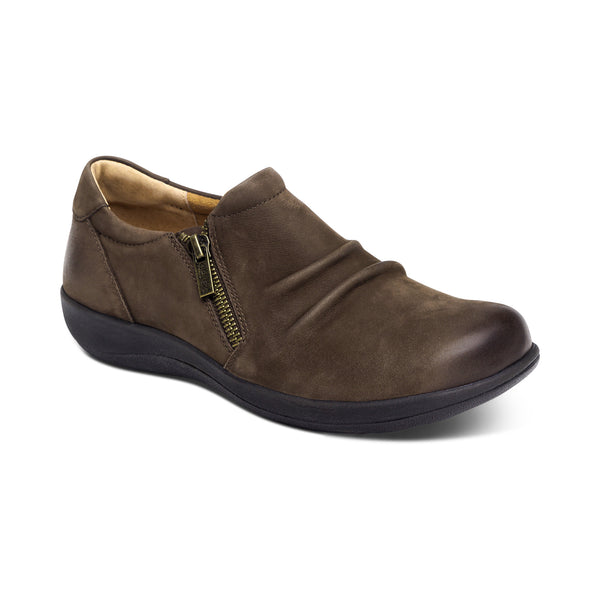 Katie Side Zip Slip-On - Dark Earth – aetrex