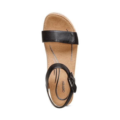Sydney Quarter Strap Espadrille Wedge #color_black-leather