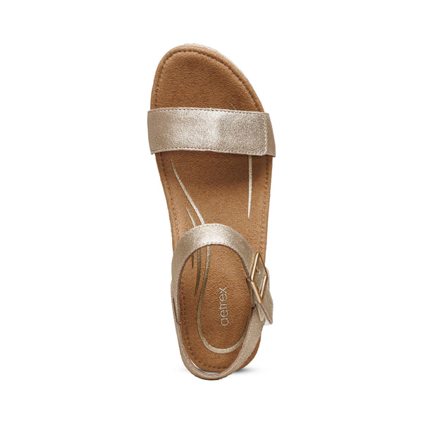 Sydney Quarter Strap Espadrille Wedge - Champagne