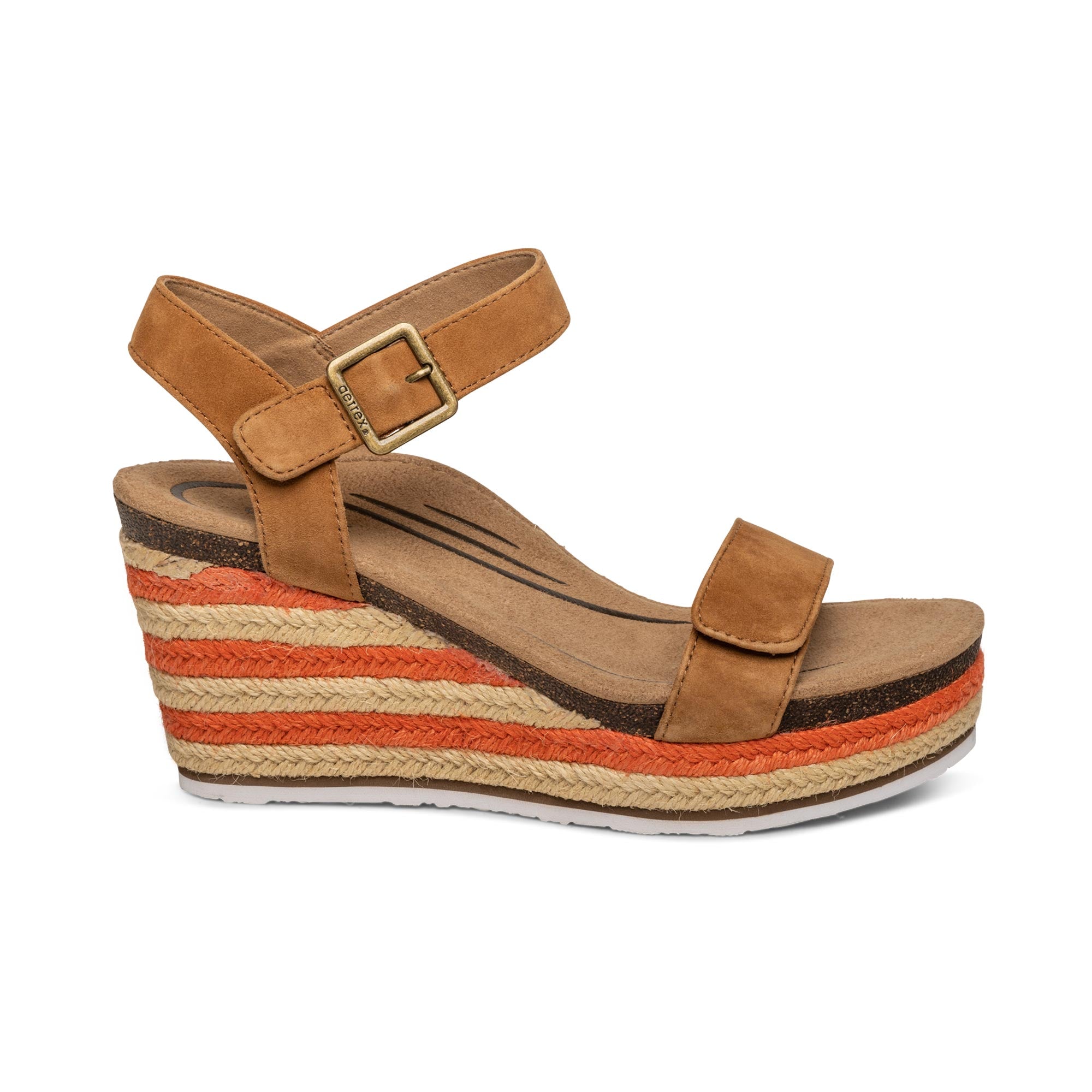 Sydney Quarter Strap Espadrille Wedge Right Angle #color_cognac